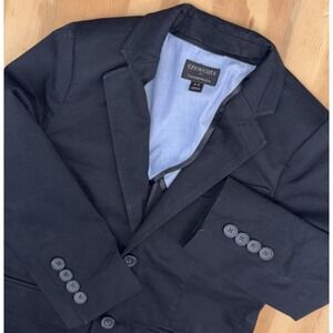 J Crew Crewcuts Thompson Blazer Jacket Boy's 4-5 Black Pockets 2 Front Button
